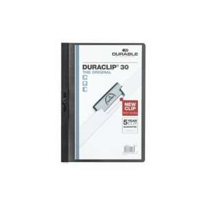 Durable Duraclip 30 A4-es klipmappa átlátszó előlappal, fekete, 30 lap kapacitással - Durable