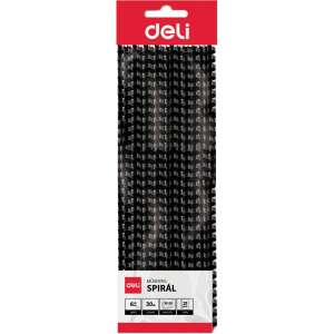 Spirale de legare Deli Start din plastic negru, 6 mm, 10-20 foi, 30 bucăți - Consumabile pentru capsator