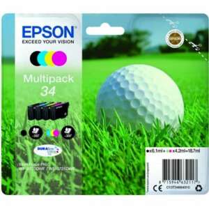 Epson 34 Multipack tintapatronok, fekete, cián, magenta, sárga, Epson WorkForce Pro WF-3720DWF és WF-3725DWF nyomtatókhoz - Epson