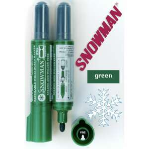 Snowman zöld táblamarker, újratölthető, kerek hegy, finom vonal - Tábla- & Flipchart marker