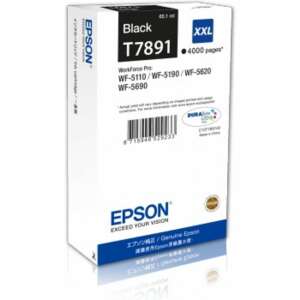 Epson T7891 XXL fekete tintapatron, 4000 oldal, WorkForce Pro WF-5110, WF-5190, WF-5620, WF-5690 nyomtatókhoz - Epson
