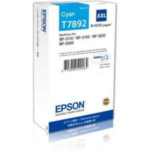 Epson T7892 kék tintapatron, XXL, 4000 oldal, WorkForce Pro WF-5110, WF-5190, WF-5620, WF-5690 nyomtatókhoz - Epson
