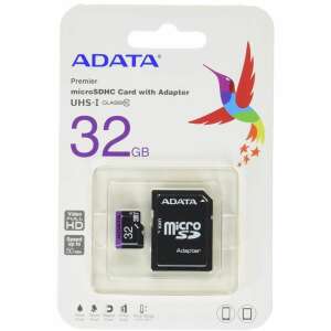 MIcro SD kártya A-DATA 32 GB HC Class 10 MB +adapter AUSDH32GUICL10-RA1 58718990 