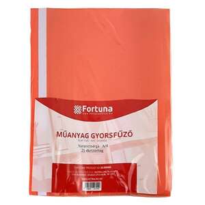 Fortuna Standard PVC gyorsfűző, narancssárga, A4 méret, 25 db-os csomag - Fortuna