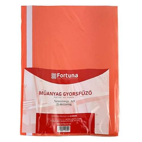 Fortuna Standard PVC gyorsfűző, narancssárga, A4 méret, 25 db-os csomag