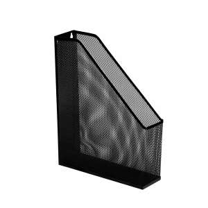 Schwarzer Magazinhalter aus Metallgitter - Dokumenten-Stehsammler