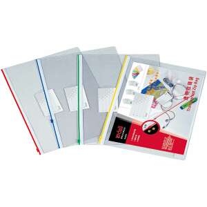 Deli Start A4 Reißverschluss-Dokumententasche, verschiedene Farben, transparent, mit Reißverschluss, für Dokumente, Papiere, Dateien, Bürobedarf - Deli Tools