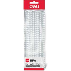Spirale de legare din plastic Deli Start, 12 mm, 56-80 coli, albe, pachet de 15 - Consumabile pentru capsator