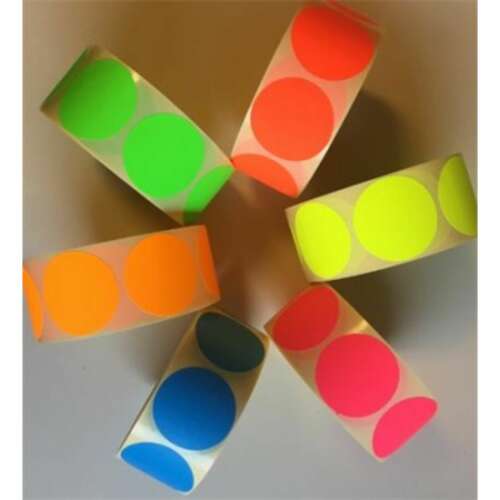 38mm kerek piros címkék, 1000 címke/tekercs - Etikett címke