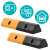 Set of 2 black and yellow rubber parking stops with usage examples