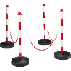 Timeless Tools set of 4 traffic bollards with chains, parking safety - Work Safety