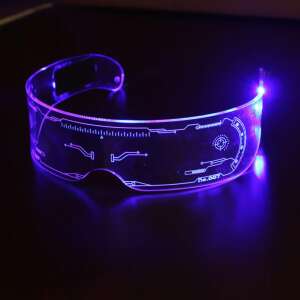 Átlátszó party szemüveg váltakozó színű, villogó LED világítással (BBJ) 58726523 Party kellékek