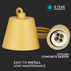 V-TAC Beton Függeszték - Bézs - E27 131639553 - V-TAC