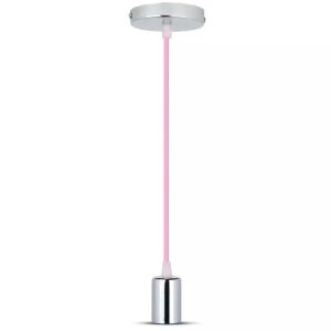 V-TAC Függeszték - Króm - Rózsaszín Kábel - E27 131641076 - V-TAC