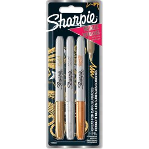 Sharpie Metallic Alkoholos Filcek, 3 darabos készlet, Arany, Ezüst, Bronz - Sharpie