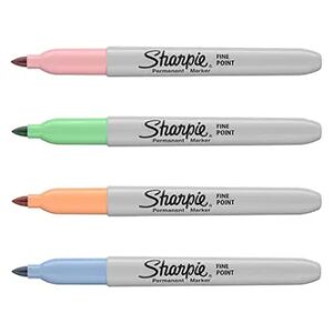 Sharpie Fine Pastel Permanent Markers, Set of 4 Colors - Marker