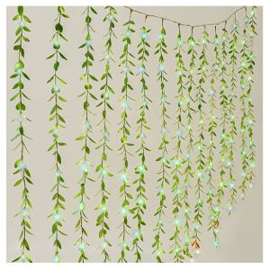 LED Fényfüzér levelekkel, kék, 2x2m - Nonbrand Fényfüzér