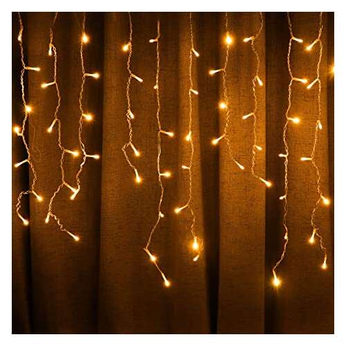 Melegfehér LED függöny fényfüzér, 305 x 305 cm, beltéri és kültéri használatra