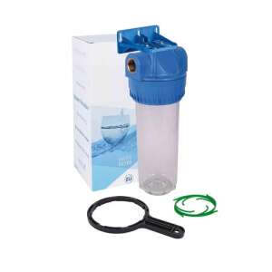 Aquafilter 10"-os 3 részes szűrőház 1/2" csatlakozással átlátszó házzal készletben - új típus - Aquafilter