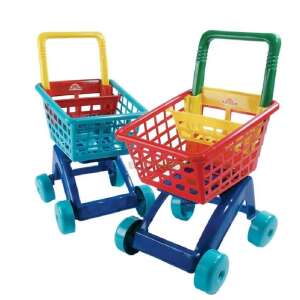 Színes tologatós bevásárlókocsi gyerekeknek babaültetővel (BBJ) 58739613 Boltos játékok, bevásárlás