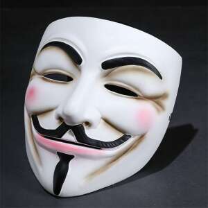 Guy Fawkes maszk - Anonymus maszk - V mint Vérbosszú maszk univerzáis méretben - fehér (BBL) 58739852 