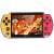 X7 Plus Handheld-Spielkonsole, gelb und rot, Vorderansicht, spielt ein Spiel
