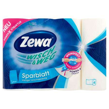 ZEWA Papierové utierky pre domácnosť, 2-vrstvové, 4 rolky, ZEWA "Wisch&Weg sparbllatt"