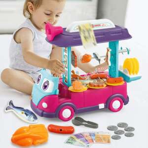 2in1 kinyitható játék minibusz és büfékocsi gyerekenek élethű fény- és hanghatásokkal és rengeteg kiegészítővel - 23 részes (BBJ) 58747570 Interaktív gyerek játékok - Unisex