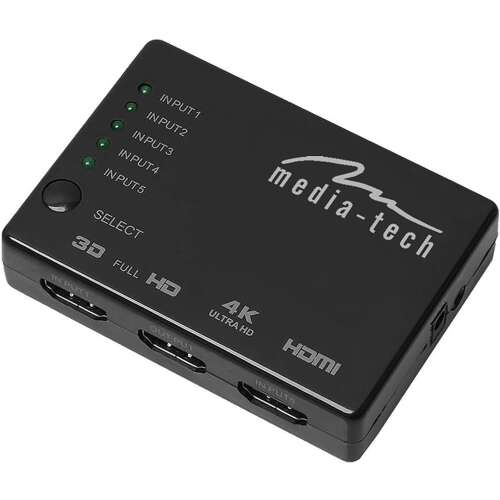 Comutator Media-Tech cu 5 porturi HDMI 4K (MT5207)
