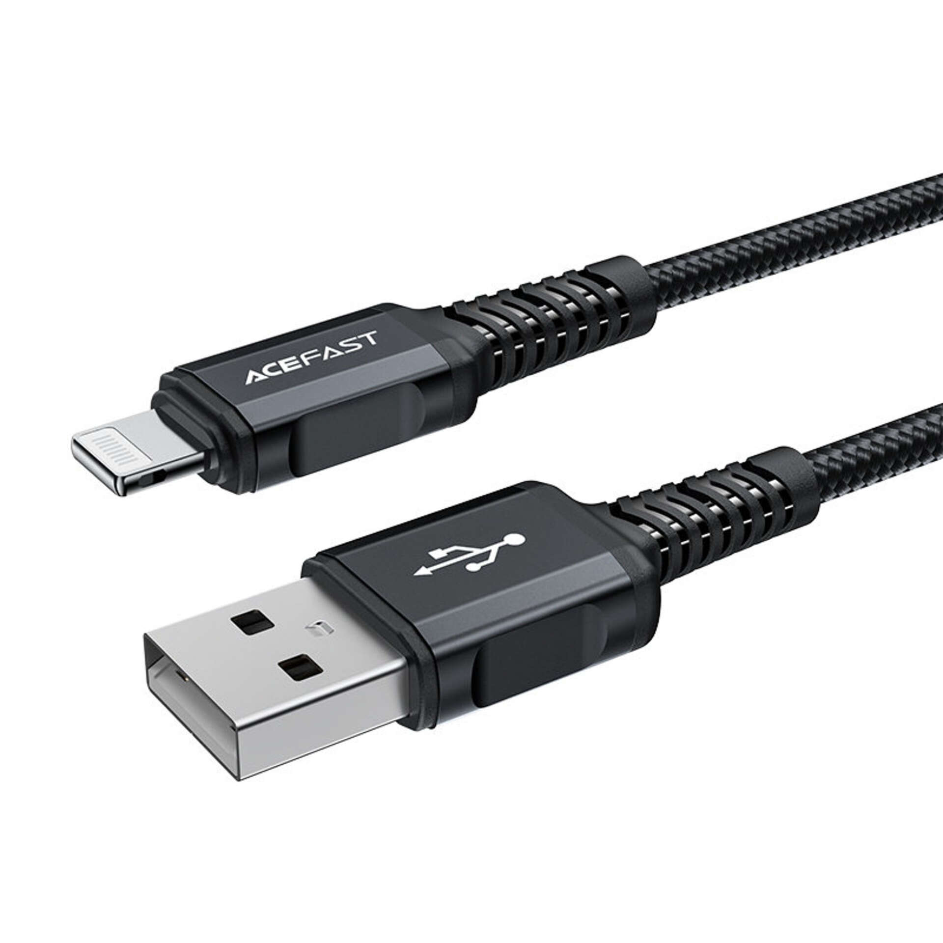 Acefast MFI USB to Lightning nabíjací kábel 1,8 m 2,4 A čierny
