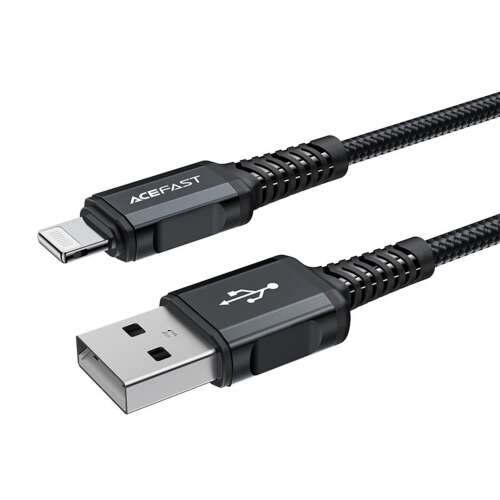 Kabel Acefast USB-A do Lightning, czarny, 1,8m, 2,4A