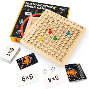 Készségfejlesztő fa játék iskolásoknak - szorzótábla oktató társasjáték rengeteg színes kiegészítővel (BBJ) 58755970 Fejlesztő játék iskolásoknak