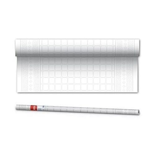 FATO Papír Asztalterítő Tekercs - Damaszt - Fehér - 1,2x7m