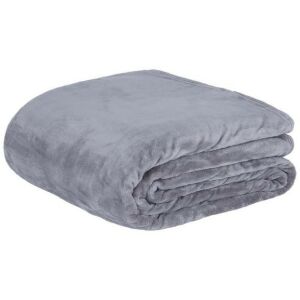 Összehajtott Otthon Kényelem szürke plüss takaró - Pléd