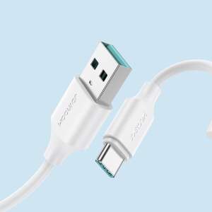 Joyroom USB Type C charging cable, 3A fast charging, 1 meter long, white - Computers and Accessory