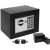 Seif electronic Malatec cu tastatură digitală și încuietoare cu cheie, negru, 17x17.5x23cm