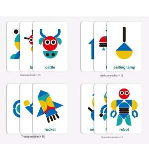 Fa Logikai Képkirakó - 70 db Puzzle + 60 Kártya