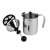 Stainless steel milk frother with black handle, 40cl capacity