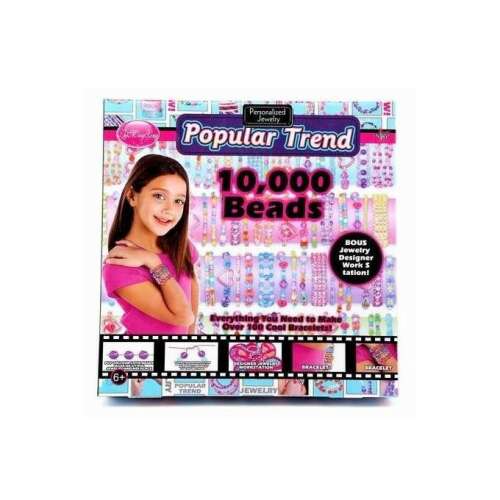 Népszerű Trend 10 000 Gyöngy Ékszerkészítő Szett, tartalmaz gyöngyöket, fonalat és útmutatót karkötők, nyakláncok és egyéb ékszerek készítéséhez