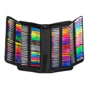 Set of 120 gel pens with 120 refills in a black zippered case - JM