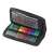Set of 120 gel pens with 120 refills in a black zippered case, open to show the pens