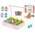 Ikonka Magnetic Wooden Fishing Game for Toddlers with Vegetables and Bugs