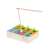 Wooden fishing and catching bugs game for toddlers, featuring a fishing rod, fish, worms, and carrots