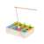 Wooden fishing and catching bugs game for toddlers, featuring a fishing rod, fish, worms, and carrots