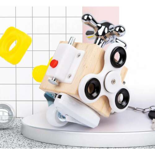 Montessori Foglalatos Kocka Fa Játék Kisgyermekeknek, Oktató Aktivitás Kocka Különböző Tevékenységekkel Gyermekeknek, Korai Tanulási Játékok Fiúknak és Lányoknak