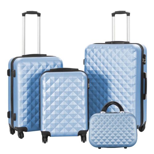 Timeless Tools 3-piece light blue luggage set with cosmetic bag