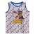 Pijamale de vară Nickelodeon Paw Patrol pentru băieți, mărimea 5-6 ani (116 cm), cu un tricou alb fără mâneci cu model de amprente de labe și textul 'Ready for Action!'
