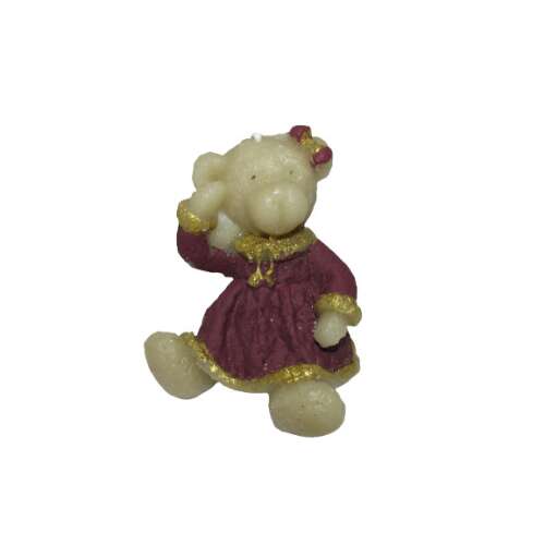 Gyertya figura maci lány 8 cm, maci alakú gyertya, lány maci gyertya - Gyertya