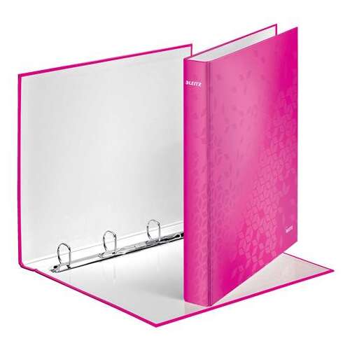 Leitz WOW gyűrűskönyv A4 Maxi 4 gyűrűs 40 mm "D" gyűrűs lakkfényű rózsaszín 42420023