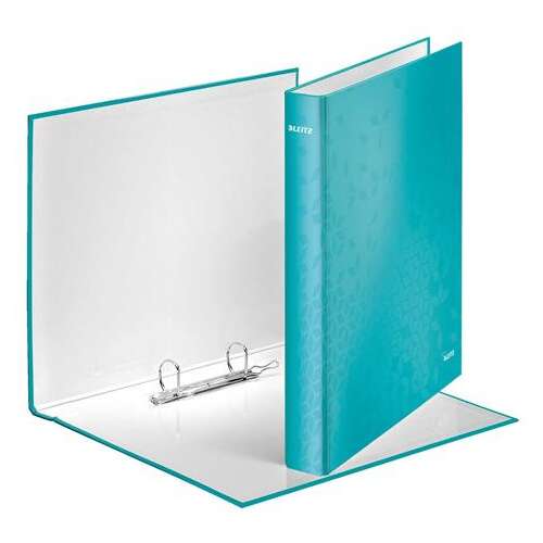 Leitz WOW gyűrűskönyv A4 Maxi 2 gyűrűs 40 mm "D" gyűrűs lakkfényű jégkék 42410051